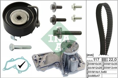 Water Pump & Timing Belt Kit Schaeffler INA 530 0495 30