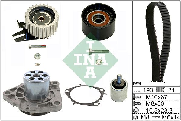 Schaeffler INA 530 0619 30 Water Pump & Timing Belt Kit