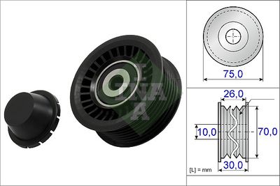 Deflection/Guide Pulley, V-ribbed belt Schaeffler INA 532 0723 10