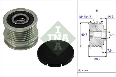 Alternator Freewheel Clutch Schaeffler INA 535 0015 10