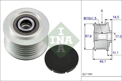 Alternator Freewheel Clutch Schaeffler INA 535 0052 10