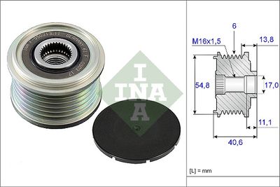 Alternator Freewheel Clutch Schaeffler INA 535 0102 10