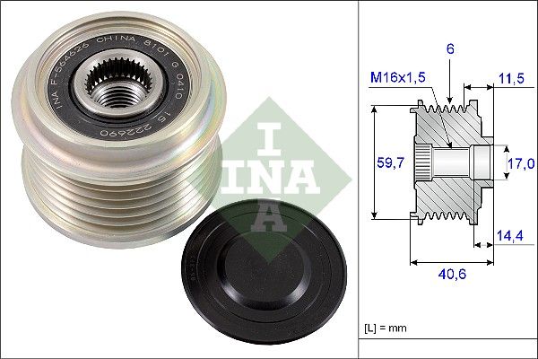 Schaeffler INA 535 0227 10 Alternator Freewheel Clutch