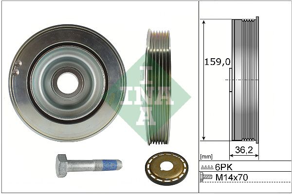 Schaeffler INA 544 0173 21 Belt Pulley Set, crankshaft