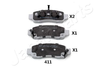 Brake Pad Set, disc brake JAPANPARTS PA-411AF