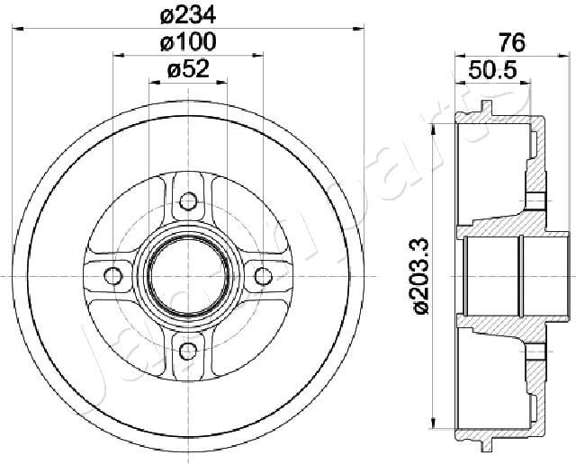 JAPANPARTS TA-0704 Brake Drum