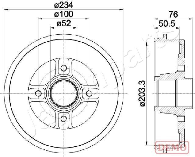 JAPANPARTS TA-0704C Brake Drum