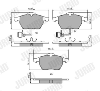 Brake Pad Set, disc brake JURID 571512J