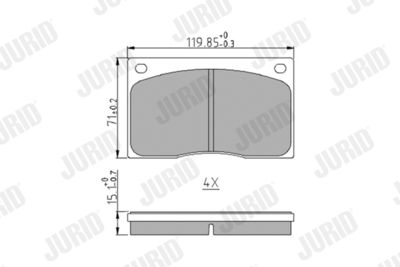 Brake Pad Set, disc brake JURID 571533J