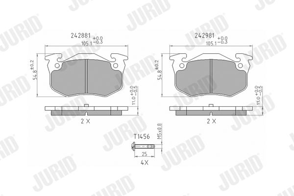 JURID 571747J Brake Pad Set, disc brake