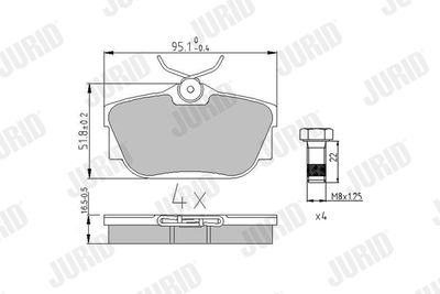 Brake Pad Set, disc brake JURID 571875J