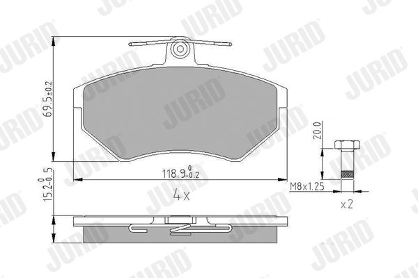 JURID 571969J Brake Pad Set, disc brake