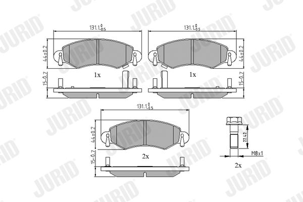 JURID 571981J Brake Pad Set, disc brake