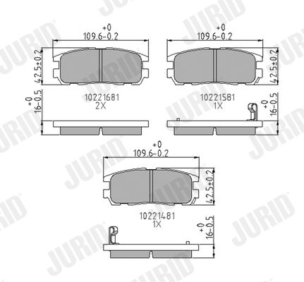 JURID 572221J Brake Pad Set, disc brake