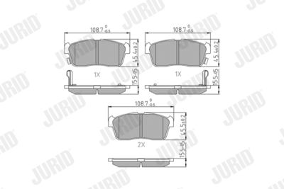 Brake Pad Set, disc brake JURID 572471J