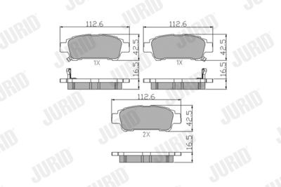 Brake Pad Set, disc brake JURID 572512J