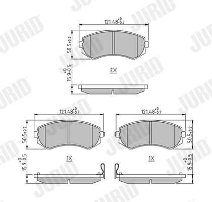 JURID 572541J Brake Pad Set, disc brake