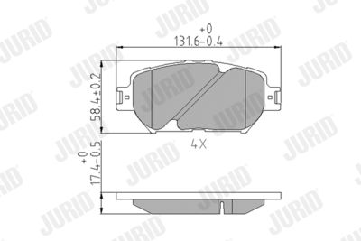 Brake Pad Set, disc brake JURID 572553J