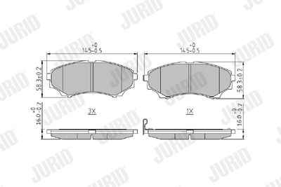 Brake Pad Set, disc brake JURID 572572J