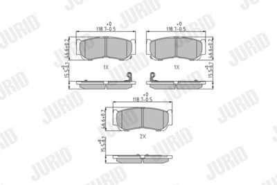 Brake Pad Set, disc brake JURID 572608J