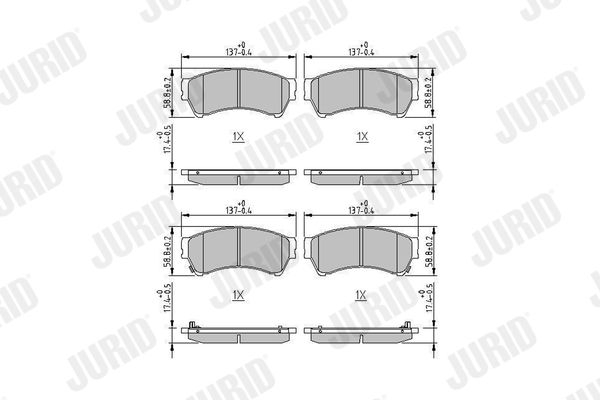 JURID 572628J Brake Pad Set, disc brake