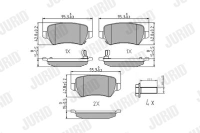 Brake Pad Set, disc brake JURID 573122J