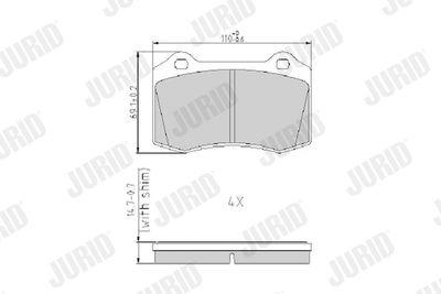 Brake Pad Set, disc brake JURID 573149J