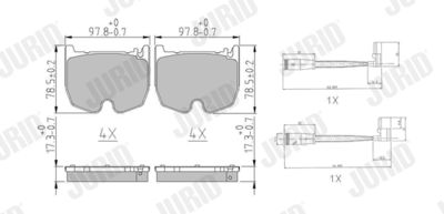 Brake Pad Set, disc brake JURID 573180J