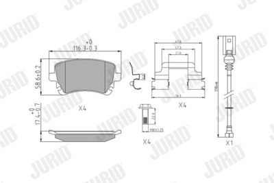 Brake Pad Set, disc brake JURID 573220J