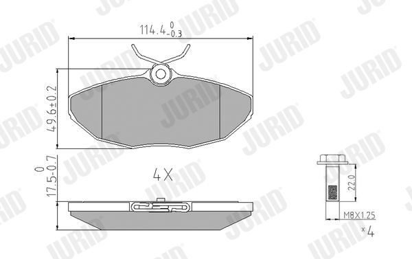 JURID 573237J Brake Pad Set, disc brake