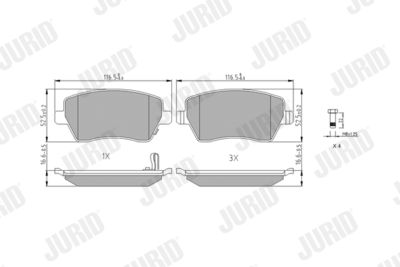 Brake Pad Set, disc brake JURID 573255J