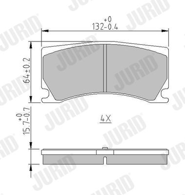 Brake Pad Set, disc brake JURID 573372J