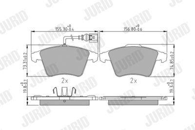 Brake Pad Set, disc brake JURID 573391J