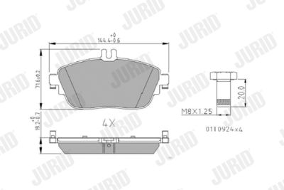 Brake Pad Set, disc brake JURID 573403J