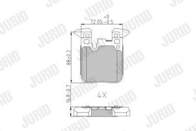 Brake Pad Set, disc brake JURID 573429J