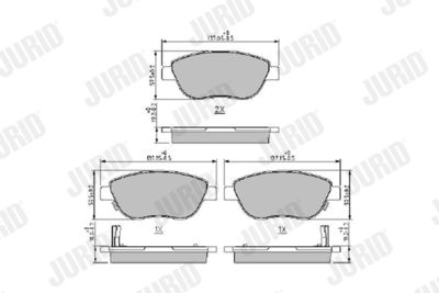 Brake Pad Set, disc brake JURID 573446J