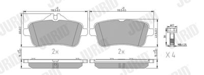 Brake Pad Set, disc brake JURID 573466J