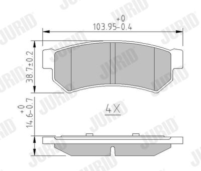 Brake Pad Set, disc brake JURID 573633J