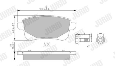 Brake Pad Set, disc brake JURID 573660J