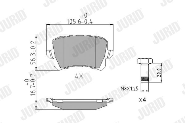 JURID 573667J Brake Pad Set, disc brake