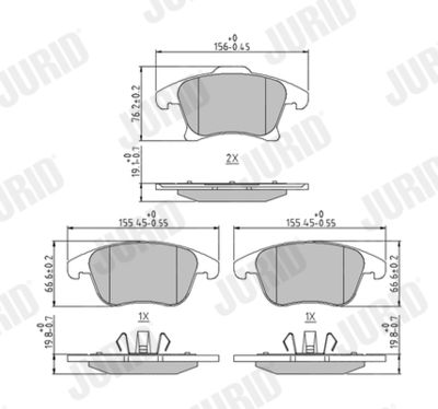 Brake Pad Set, disc brake JURID 573674J