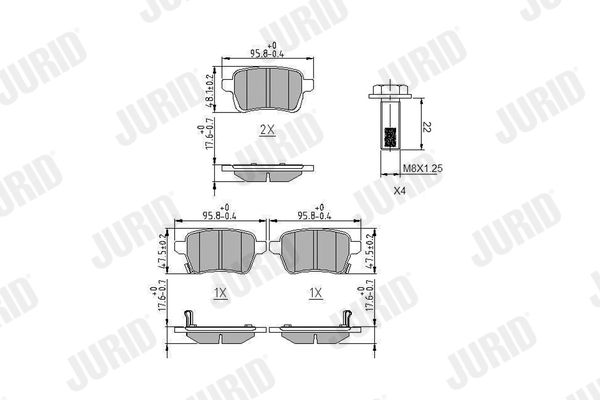 JURID 573689J Brake Pad Set, disc brake