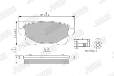 Brake Pad Set, disc brake JURID 573785J