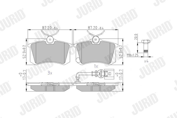 JURID 573938J Brake Pad Set, disc brake