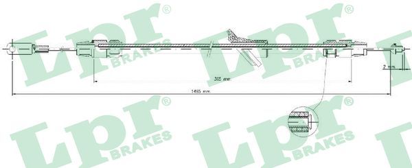 LPR C0140B Cable Pull, parking brake