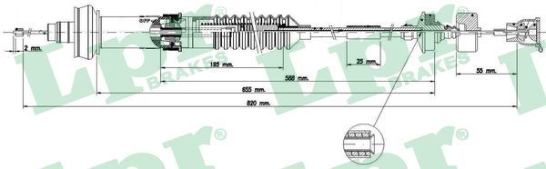 LPR C0153C Cable Pull, clutch control