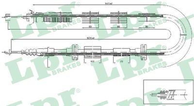 Cable Pull, parking brake LPR C0206B