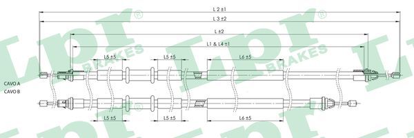 LPR C0249B Cable Pull, parking brake