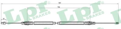 Cable Pull, parking brake LPR C0348B