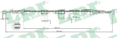 Cable Pull, parking brake LPR C0388B